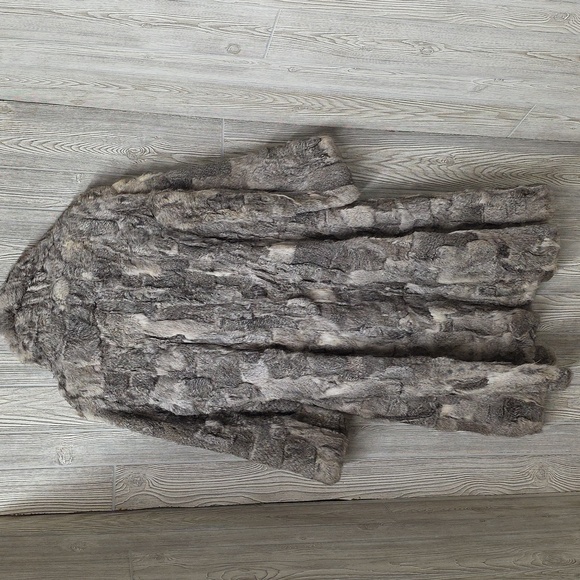 Vintage Full Length Real Rabbit Fur Coat Womens Size Medium - Picture 5 of 13